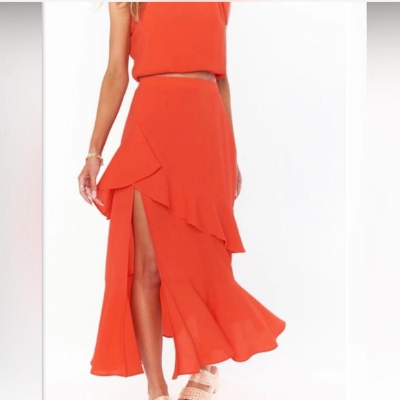 Show Me Your MuMu Vibrant Red Midi Skirt - Picture 8 of 8